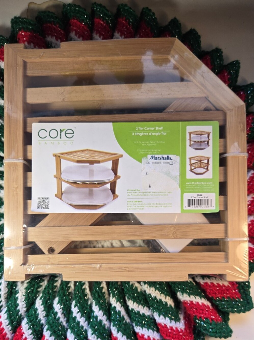 Core BAMBOO 3-Tier Corner Shelf - Natural Bamboo